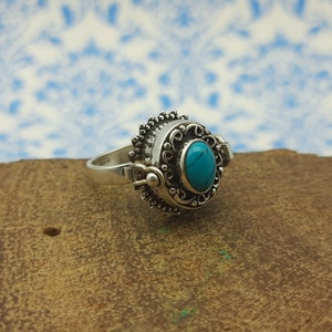 Turquoise Silver Ring-Handmade Boho Ring-925Sterling Silver-Daily Wear Ring-Special Box Ring-Gemstone Ring-Gift For Her-Bestseller Gift Ring