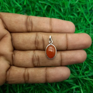 Carnelian Pendant-Handmade Silver Pendant-Red Stone Pendant-Carnelian Jewelry-925 Sterling Silver-Free Shipping Item-Hot Selling Pendant