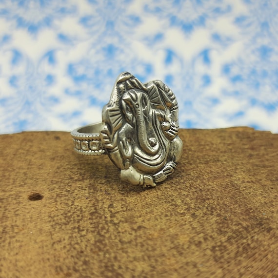 Sterling Silver Lord Ganesh Ring