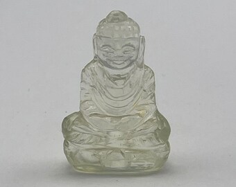 Rzeźba Buddy ze szkła pustynnego z Libii: naturalny kryształ duchowy z kamienia