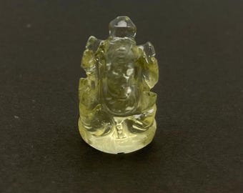 Rzeźba Ganesha ze szkła pustynnego z Libii: rzeźba duchowa, kryształ przynoszący szczęście