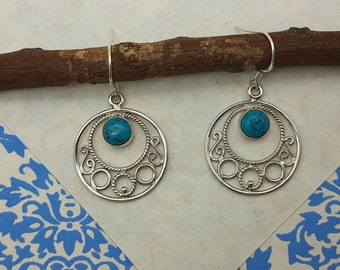 Orecchini Pendenti Boho In Argento Sterling Con Turchese – Regalo Donna - 4
