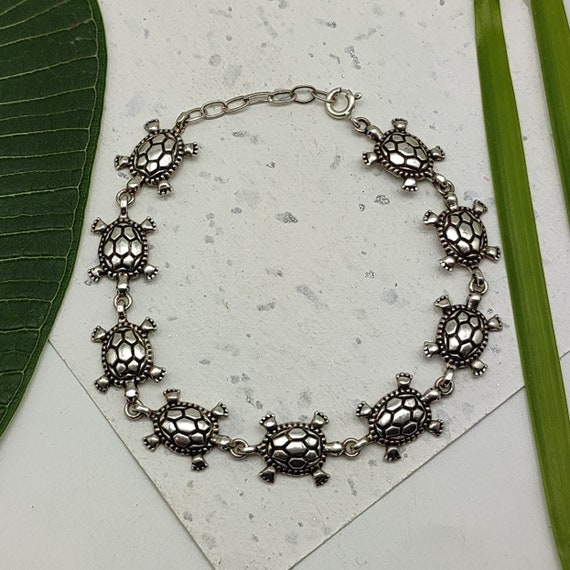 Silver turtle bracelet outlet