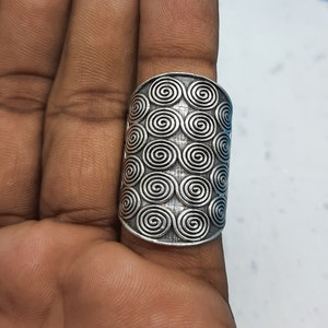 925 Silber Boho Ring-Handgefertigt lange Artisan Silber Spiral Band Ring-Made For Her-Brautjungfer Ring-Tribal oxidierten Ring-Daumen-Band-Ring