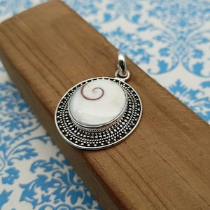 925 Sterling Silver Pendant-Shiva Eye Pendant-Handmade Necklace-Shell Necklace-Round Shape Gemstone-Peacock Shiva Eye Pendant-Valentine Gift