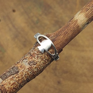 Birds On a Nest Ring-925 Sterling Silver-Bohemian Silver Ring-Dainty Stacking Ring-Minimalistic Ring-Flying Bird Ring-Tiny Silver Bird Style
