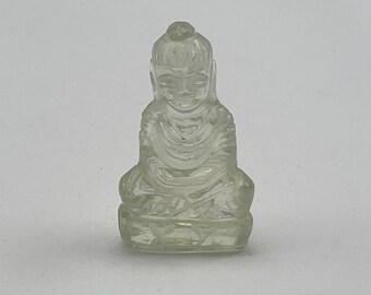 Szklana figurka Buddy z pustyni libijskiej: ręcznie wykonana rzeźba kryształowa