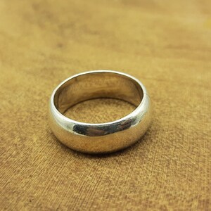 925 Sterling Solid Silver Hollow Plain Band Ring-Handcrafted Bohemian Band-Gift For Him-Birthday Gift Item-Artisan Silver-Free Shipping Item