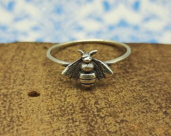 Handgefertigter Bienenring aus Sterlingsilber