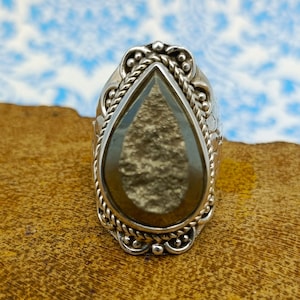 Handcrafted Pyrite Gemstone Ring,Boho Statement Jewelry for Women,Sterling Silver Pyrite Ring,Artisan Crafted Natural Stone Ring ,925 Silver