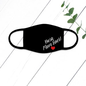 Best Mom Ever Face Mask with Heart/Mother&#39;s Day Gift/Birthday Gift/Mom Gift/Double Layer/Washable/Reusable/Cotton