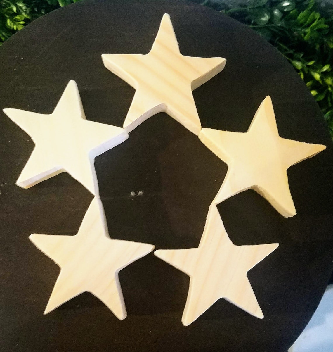 5 Pack Solid Wood Stars/Star Ornaments/Wooden Stars/4th of Etsy