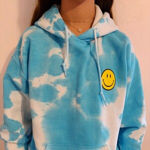 Tie dye hoodie with smiley face Clearance