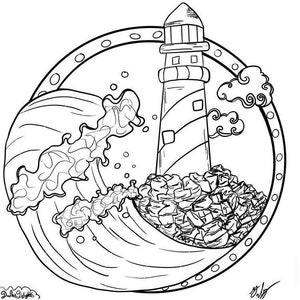 Lighthouse PDF coloring pages- kids coloring - adult coloring