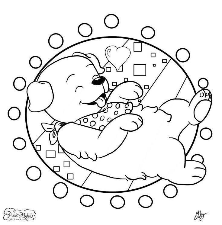Puppy PDF Coloring Page- Adult Coloring -kids - Etsy