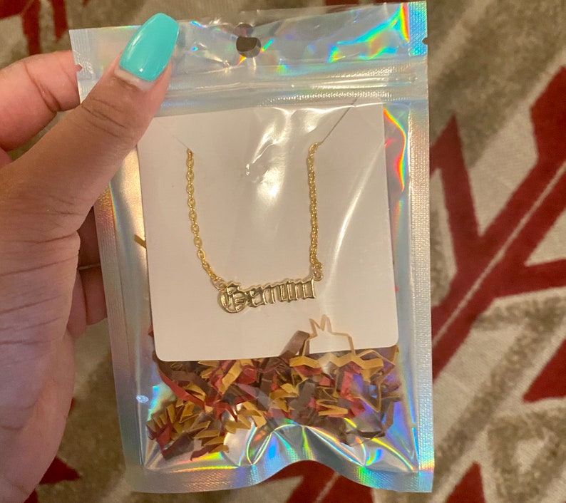 Zodiac word necklace