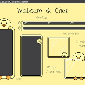 Duck webcam frames / chat / notification bar /  6x stream decors