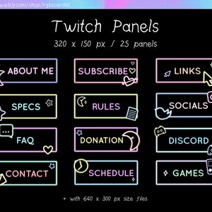 Neon Jelly Twitch panels / 25 panels