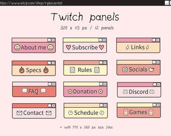 Baby Retro Pastell Twitch Panels / 12 Panels