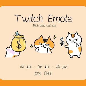 Rich bad cat twitch emotes / emoji