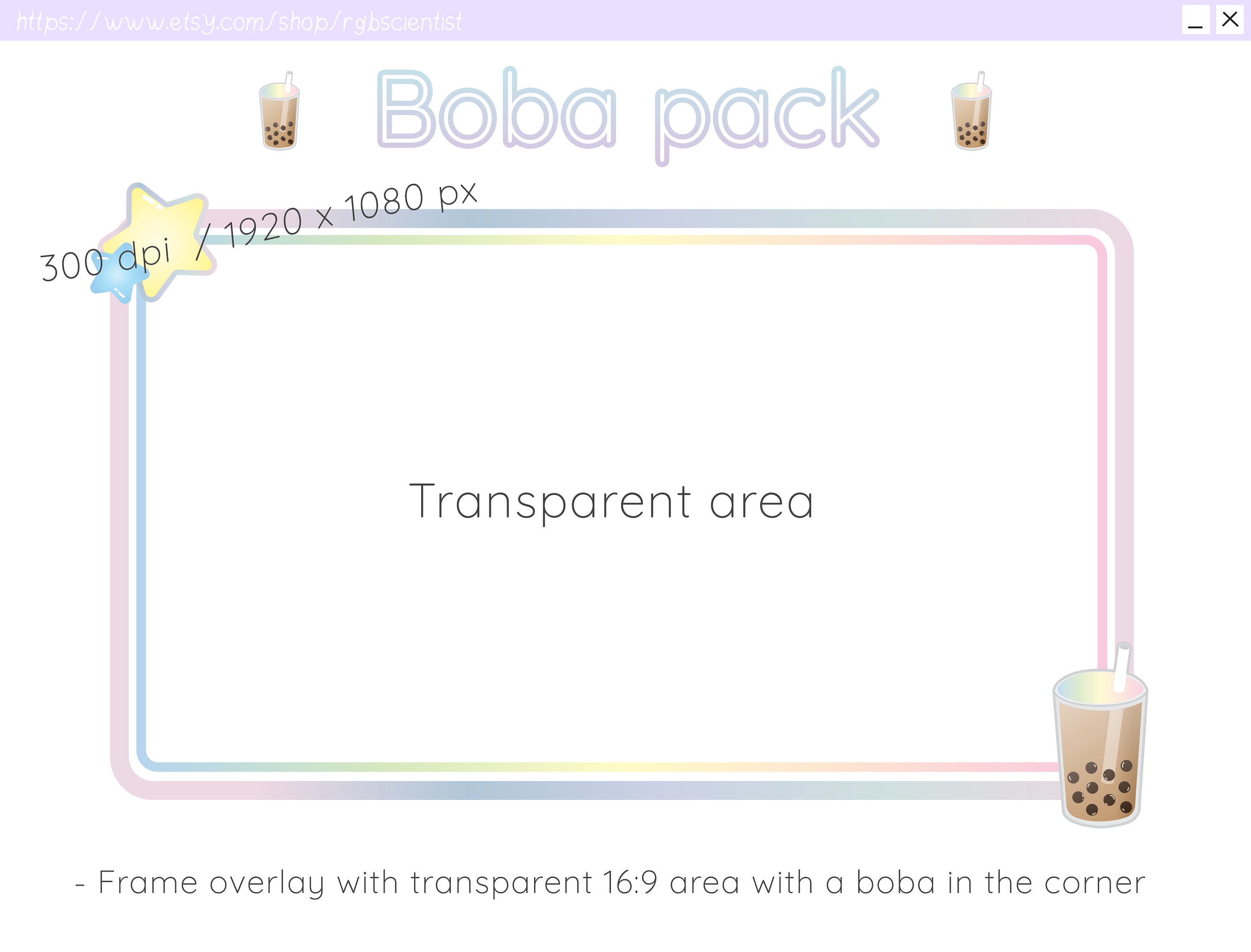 Bubble Tea Stream Bundle / Overlays Screen / Panels / Webcam / Boba ...