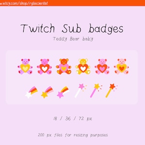 Teddy bear babies twitch Sub badges / Emotes Emoji / 12 graphics