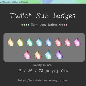 Basic Gemstones twitch Sub badges / Emotes Emoji / 12 graphics