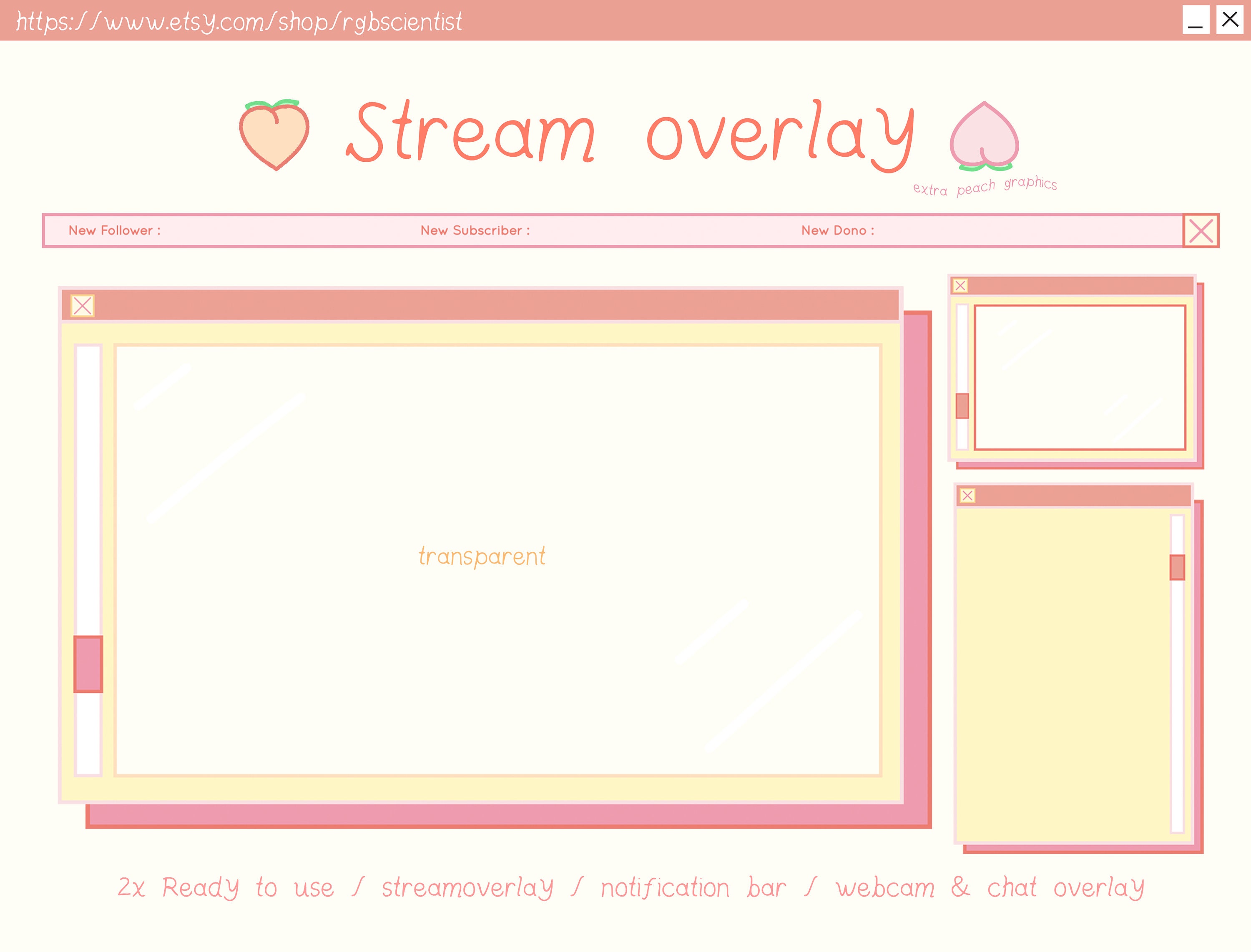 Yellow Peach Browser Stream Overlay / Ready to Use Stream Etsy
