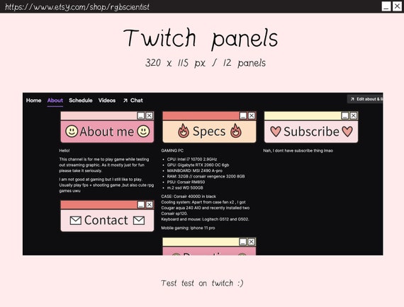 Baby Retro Pastel Twitch Panels 12 Panels