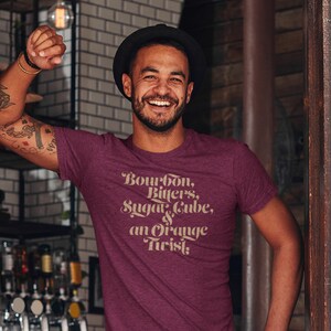 T-shirt à l’ancienne / chemise d’ingrédients de cocktail / chemise de cocktail / cadeau pour amateur de cocktail / cadeau pour les amateurs de vieux modes
