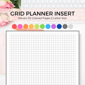 Letter Größe Planer, bedruckbares Millimeterpapier, Gitterpapier, leere Planer, Planer Seiten druckbar, Planer Refill, Letter Planner Seiten