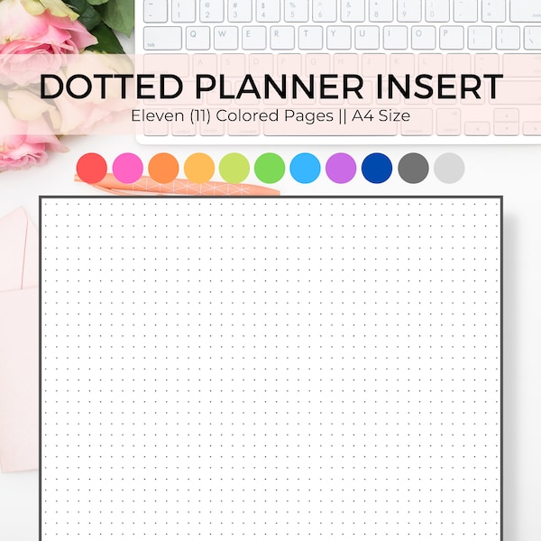Dotted Paper Printable, Dotted Planner, Dotted Journal, Blank Planner Refills, Blank Planner Pages, A4 Planner Inserts, Printable Inserts