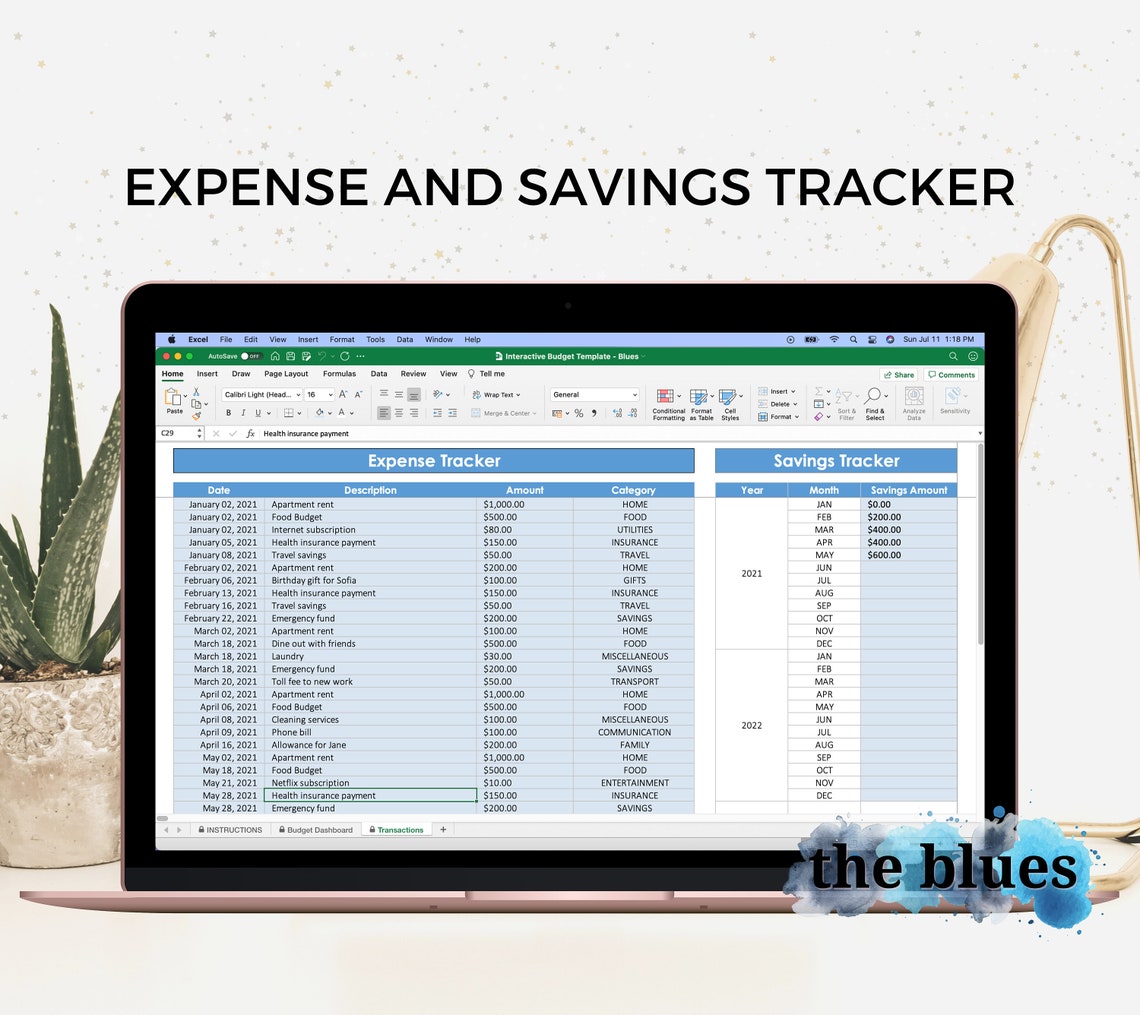 Monthly Budget Planner, Budget Dashboard, Savings Tracker, Expense ...