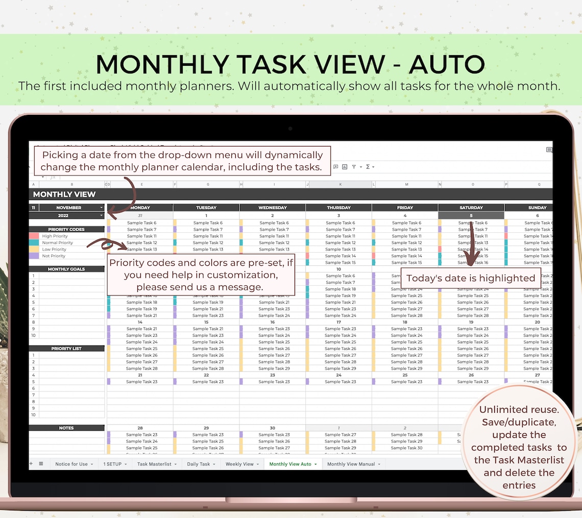 To Do List Template Google Sheets to Do Schedule Planner Etsy