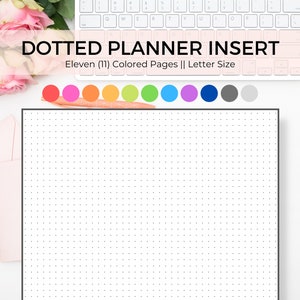 Dotted Planner, Dotted Paper Printable, Letter Size Planner, Letter Size Planner Refill, Dotted Journal, Blank Planner, Planner Insert