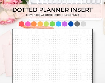 Dotted Planner, Dotted Paper Printable, Letter Size Planner, Letter Size Planner Refill, Dotted Journal, Blank Planner, Planner Insert