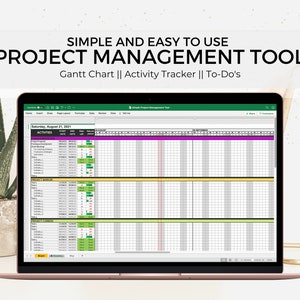 Project Management Excel Template, To-Do List, Activity Monitoring, Achievement Tracker, Gantt Chart, Project Planner, Project Tracker