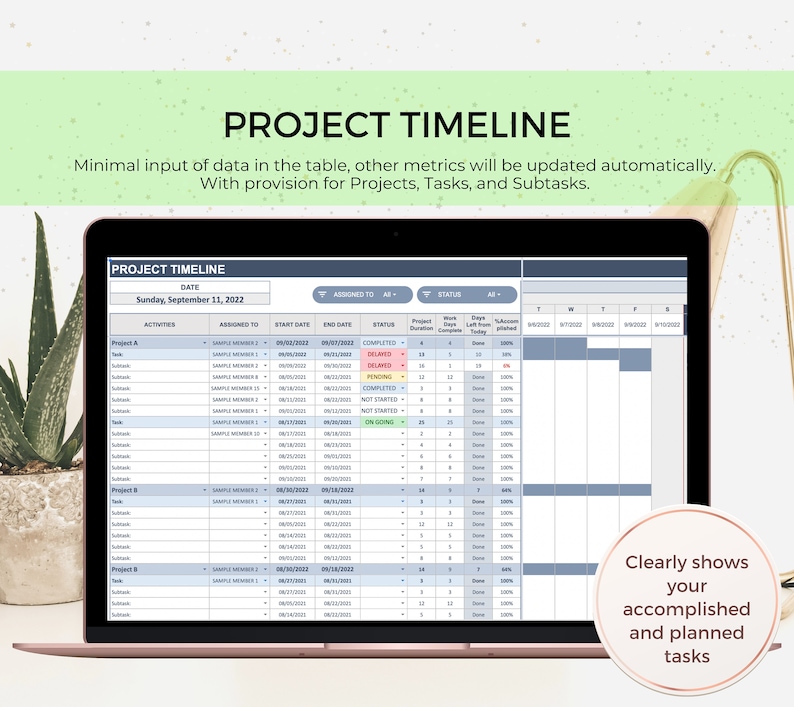 Google Sheets Project Management the Ultimate Planner - Etsy