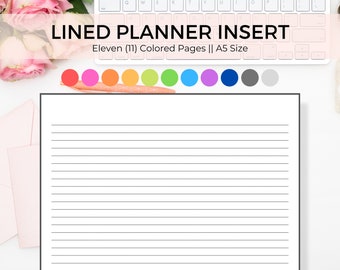 A5 Lined Paper, Planner Pages A5, Printable A5 Planner, A5 Planner Inserts, Printable Lined Paper, Lined Notes, Lined Paper PDF, A5 Pages