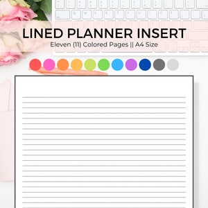 Lined Journal Printable, Printable Lined Paper, Lined Notes, Lined Paper PDF, Planner Refill, A4 Planner, A4 Journal, A4 Planner Inserts,