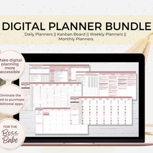 Digital Planner Bundle, Boss Babe Planner, Excel Planner, To Do, Schedule Template, Weekly Planner, Monthly Planner 2023, Excel Spreadsheet