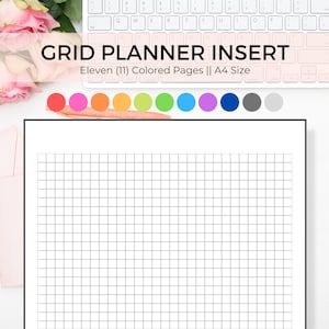 Printable Graph Paper, Grid Paper, Blank Planner, Planner Pages Printable, Planner Refill, A4 Planner, A4 Journal, A4 Planner Inserts