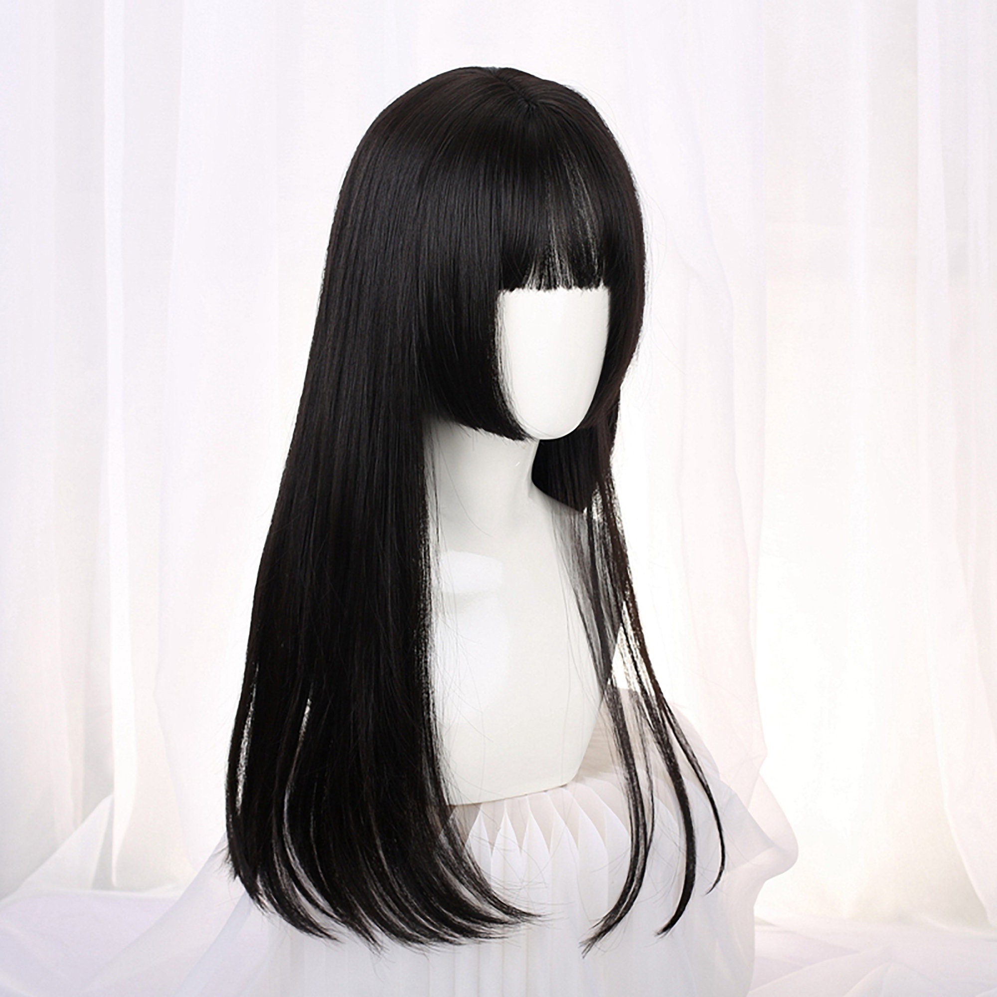 Long Black Wig - Etsy Long Black Wig - Etsy