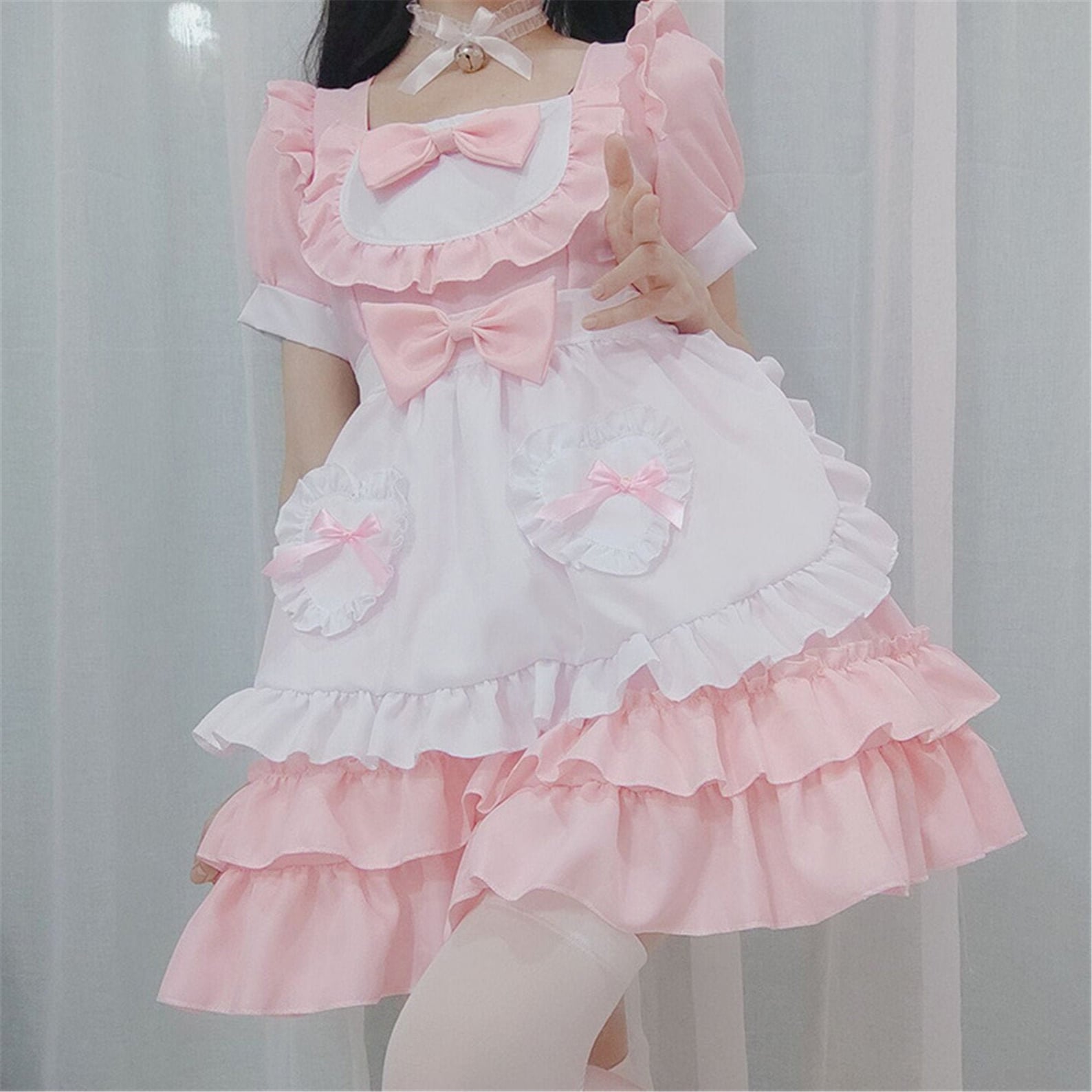 Kawaii Maid Cosplay Costume Lolitafashion Dress Pink Maid Etsy