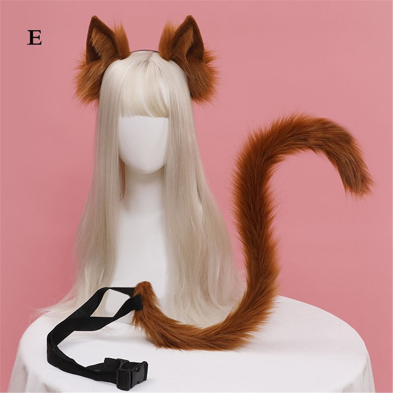 Blue Kitten Ears Headband With Cat Tail Purple Kitten Ears Etsy