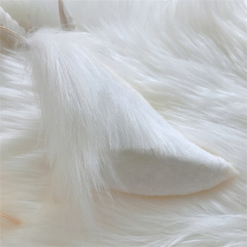 White Sheep Ear Headband With Horn Emulational Beast Ear Etsy