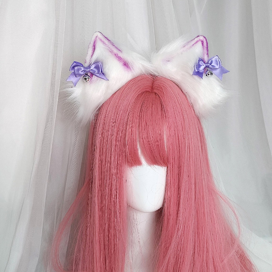 Cat Ears With Bow kitten Ears Cosplay Cosplay Cat Ear Etsy