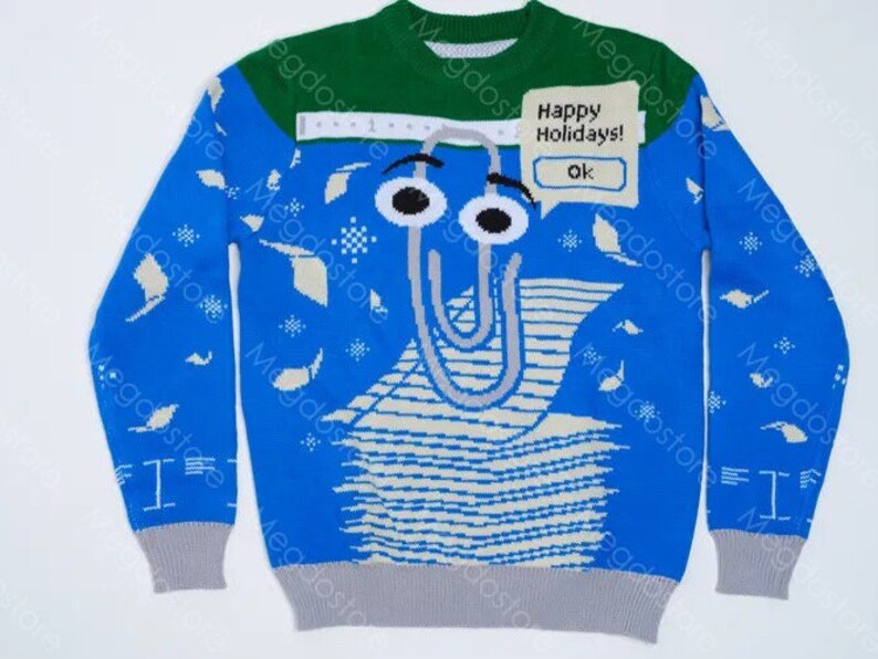 Christmas Clippy Ugly Sweater Sorry Clippy Fans Sweater Etsy