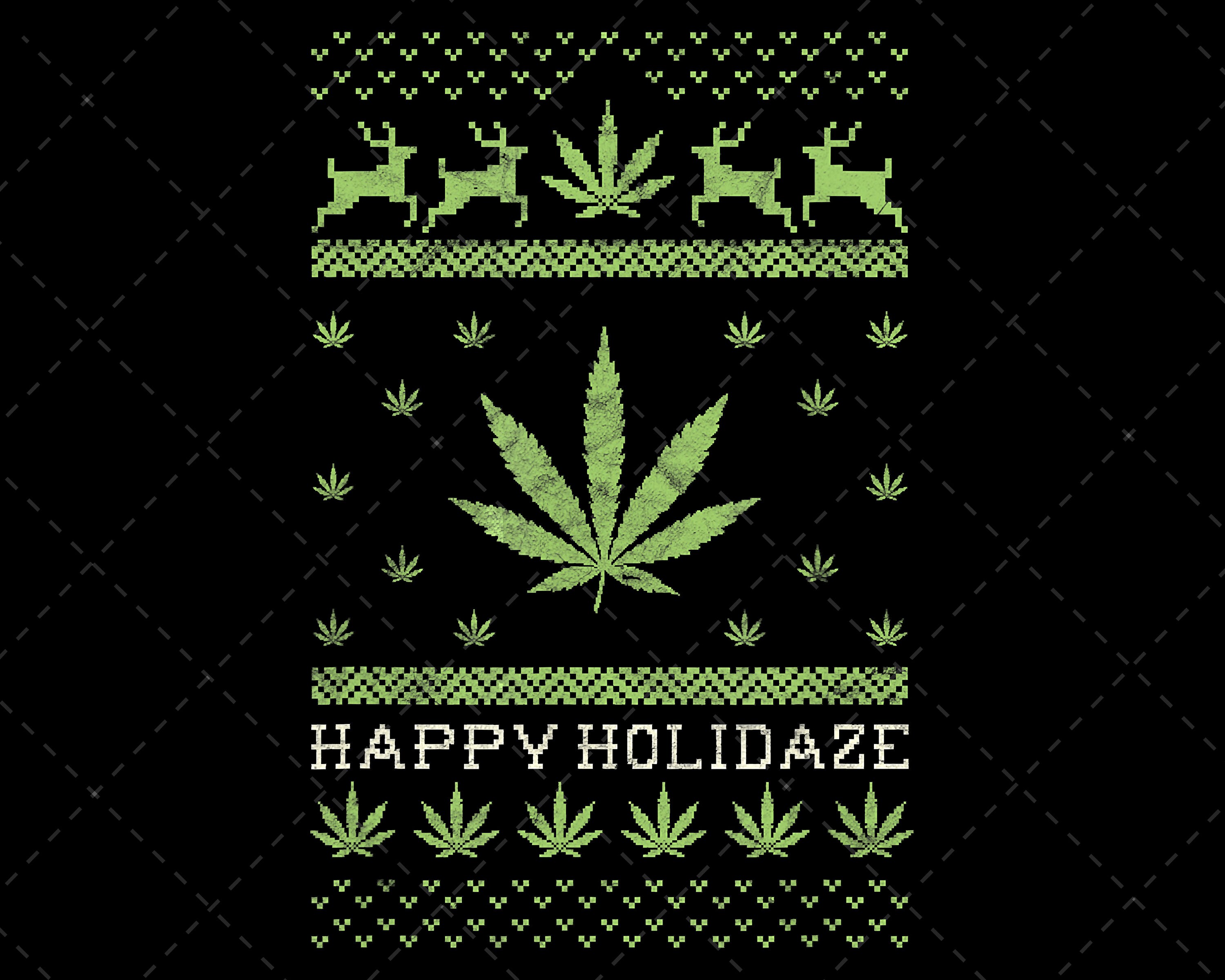 Cannabis Christmas Gift Santa Claus Xmas 420 Weed Ugly PNG Etsy