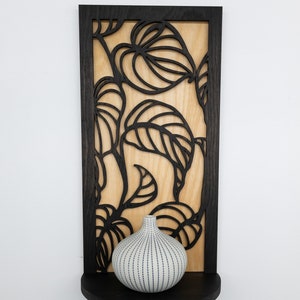 Leaf shelf with backer - Accent shelf - plant shelf - wall décor- crystal display shelf - Wood shelf- Bohemian Wall Art -floating shelf